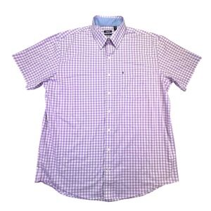 Izod Button Down‎ Men's Size XLT TALL Valentine's Day Purple Short Sleeve Pastel